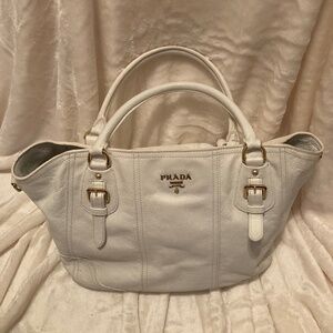 PRADA White Leather Purse